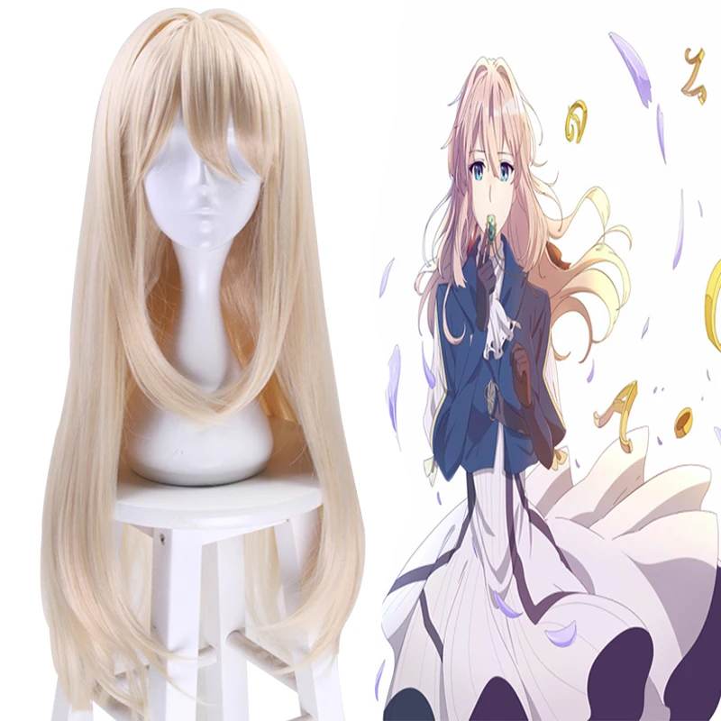 Парик для косплея аниме фиолетовый Evergarden термостойкий синтетический Хэллоуина