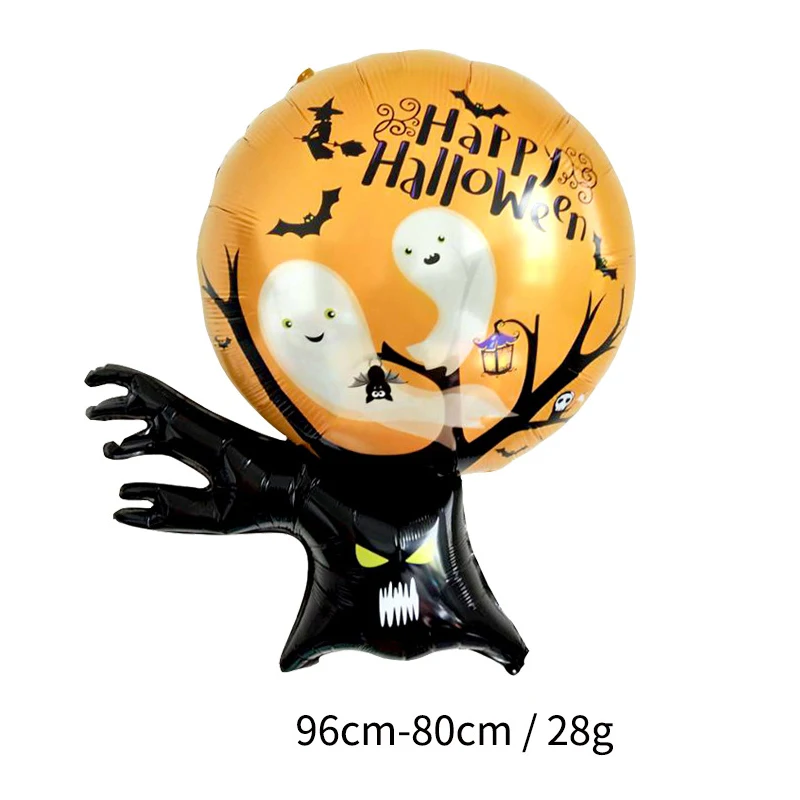 Шары на Хэллоуин летучая мышь тыква ведьма кот алюминиевая паук призрак дерево