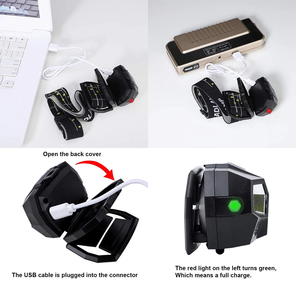Супер яркий светодиодный налобный фонарь встроенный Индуктивный датчик USB
