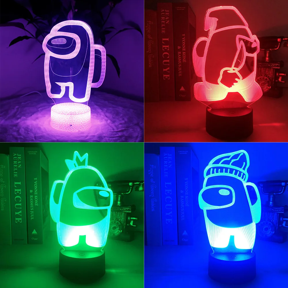 Рождественский ночсветильник аниме Светодиодная настольная лампа для