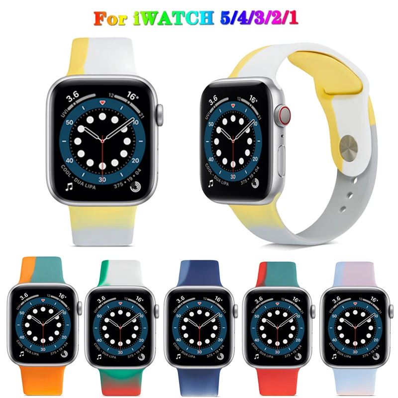 

Rubber Sport Strap for Apple Watch Se 6 5 4 Band 44MM 40MM Bracelet Watchband Accessories belt to iWatch Series 4 3 21 42mm 38mm
