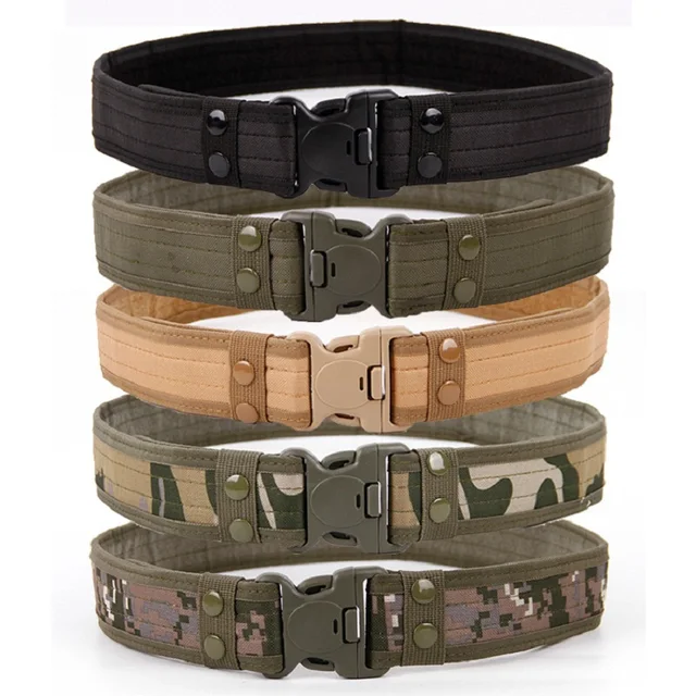 2021 New Army Style Combat Belts Quick Release Tactical Belt Fashion Men Canvas Waistband Outdoor Hunting Camouflage Waist Strap 1