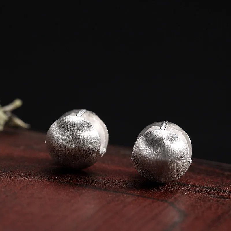V.YA 100% 925 Silver Round Shape Brushed Earrings Pretty Fashion Women Clip Girls Jewelry | Украшения и аксессуары