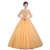 quinceanera dresses sleeves scoop neck tulle with lace ball gown vestidos de quince anos
