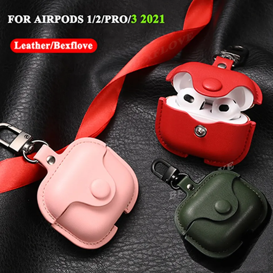 Чехол для наушников Airpods 3 Pro, Роскошный чехол из искусственной кожи для Apple Air Pods Pro 3 2 1 4, чехол для наушников, аксессуары, ремешки