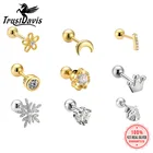 Женские серьги-гвоздики из серебра 925 пробы с крестом и короной