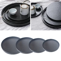 21242730cm wood tea tray round shape coffee snack food meals serving tray for kitchen restaurant party
