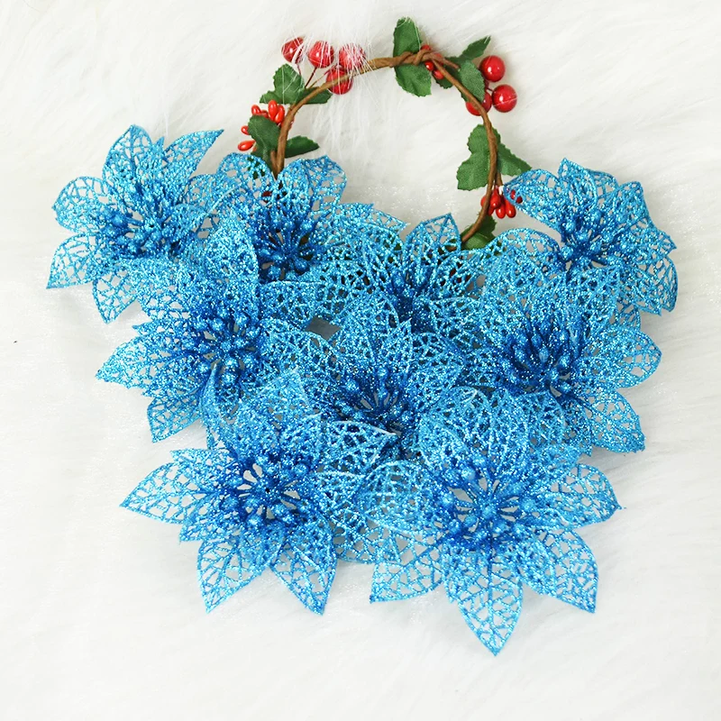 5 шт. рождественские Цветочные головки блестящий порошок цветок сделай сам