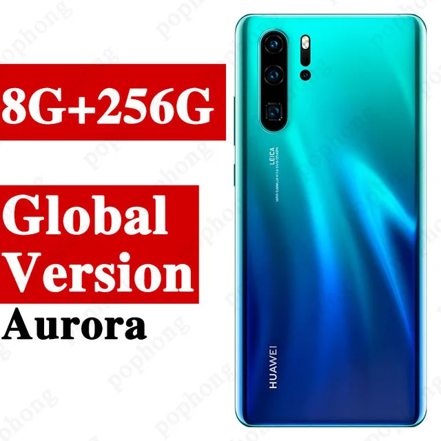 Глобальная Версия Дополнительно huawei P30 Pro мобильный телефон 6,47 ''полный экран OLED Kirin 980 смартфон NFC GPS Android 9,1 5 камер - Цвет: Global8G 256G Aurora