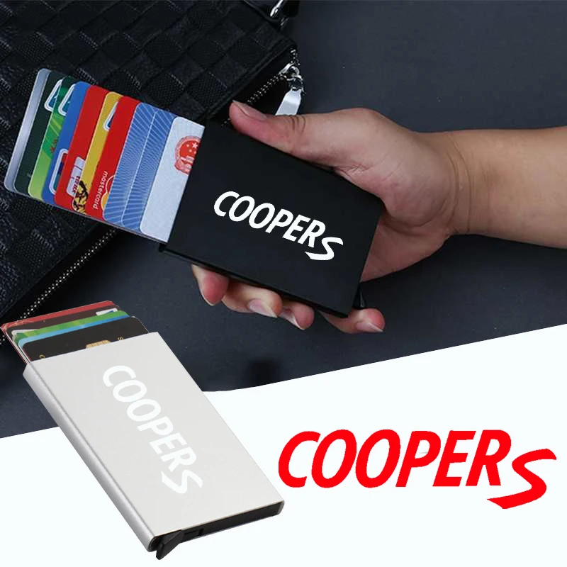 

Металлический автоматический выдвижной держатель для визиток, Алюминиевый металлический каркас, чехол для кредитных карт для BMW MINI COOPER F54 F55...