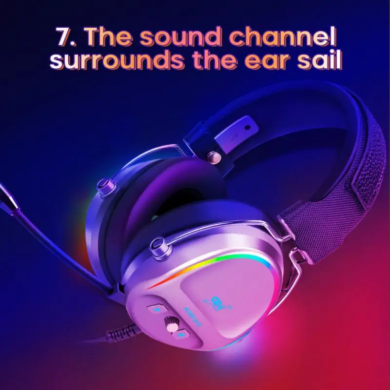 

USB7.1 Surround Sound Stereo RGB Light Game Wired Headphones Earphones GH288 Gaming Headsets Gamer