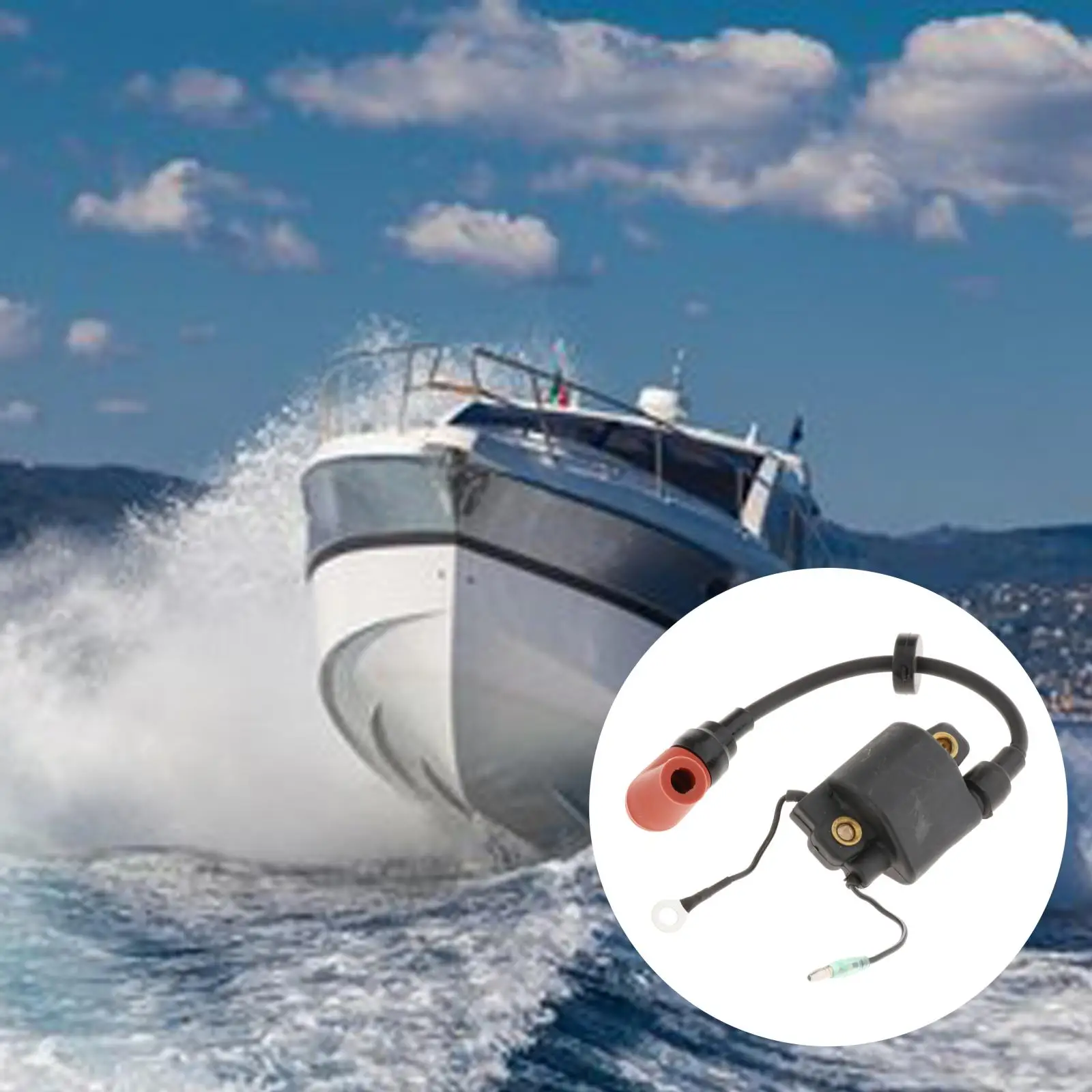 

6E5-85570 Ignition Coil for Yamaha Outboard 2 stroke 3 CYL ,Easy Install