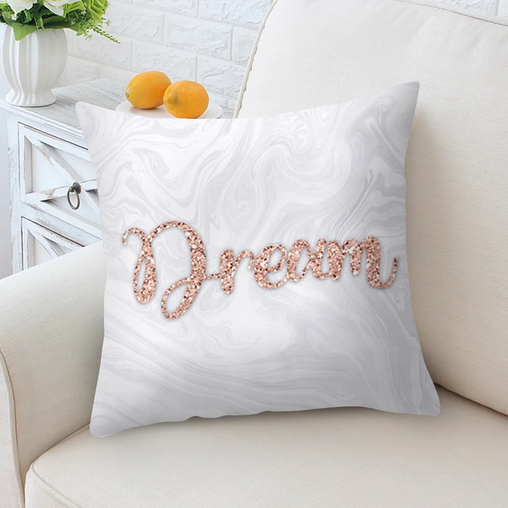 Льняная подушка для дивана в скандинавском стиле с художественным рисунком