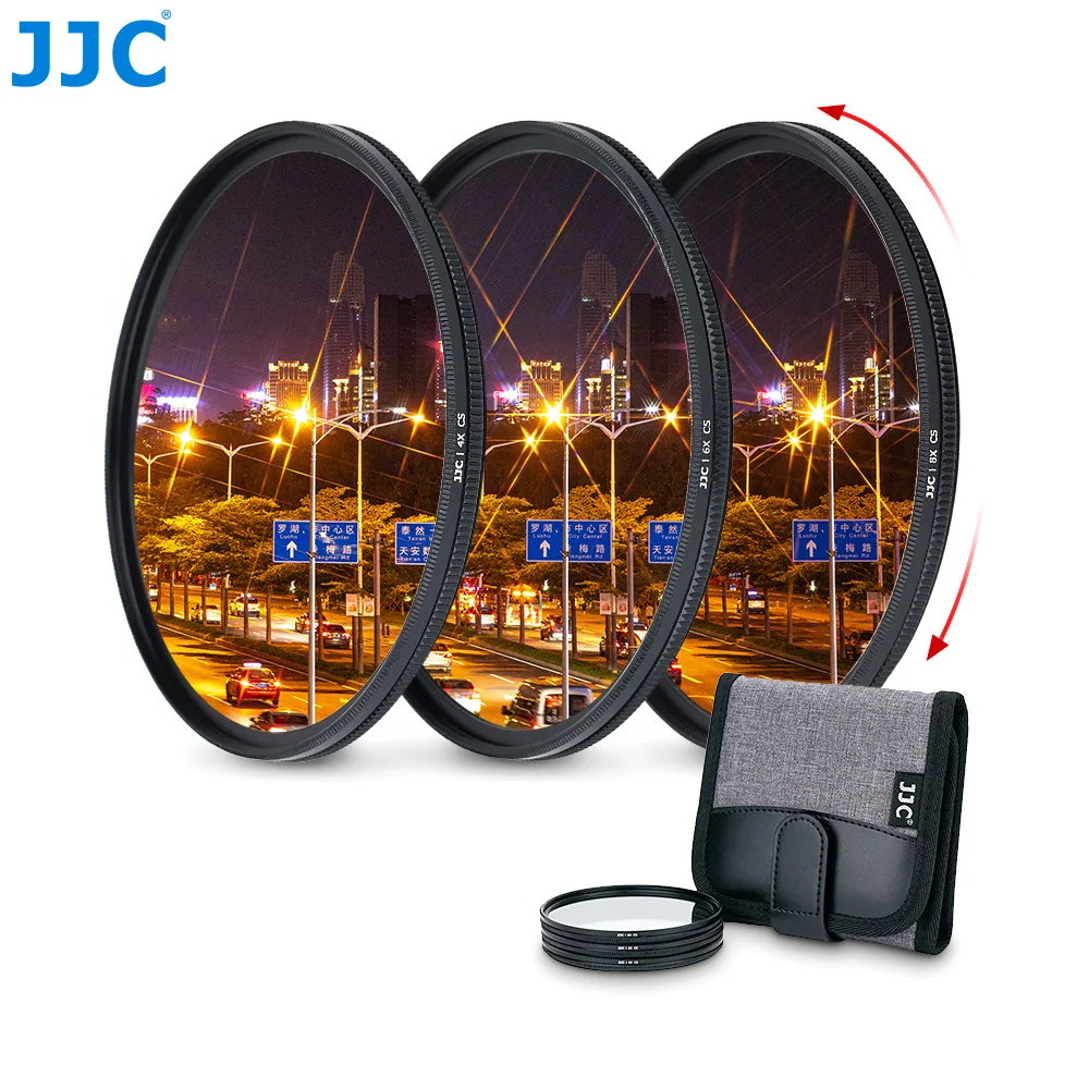 Conjunto de Filtro com Lente Acessório para Canon Estrela Filtro Case Carteira Variável 4 6 8 Linhas Fotografia Nikon Sony Olympus Pentax Jjc