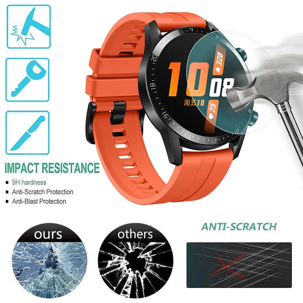 5 упаковок Взрывозащищенная защитная пленка из ТПУ на весь экран для Huawei Watch GT2 42