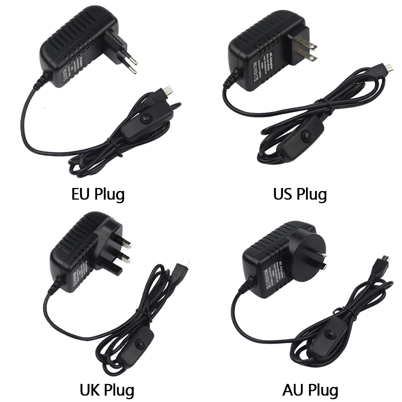 Адаптер питания Raspberry Pi 3 5 В А адаптер переменного тока кабель Micro USB с
