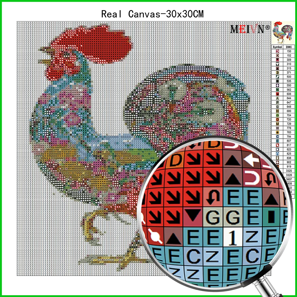 MEIVN 5D алмазная живопись сделай сам Мультяшные Цветочные петухи полноразмерная