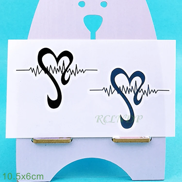 Водонепроницаемая Временная тату-наклейка волнистое сердце поддельные тату