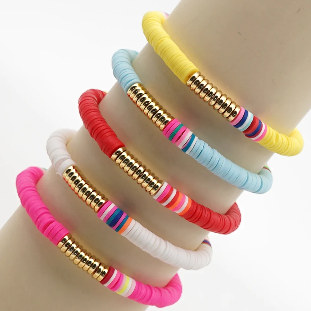 Браслеты GO2BOHO Heishi для женщин 2020 моды лето Полимерные глиняные бусы Браслет Африканские пульсеры Многоцветное ручной работы Бохо ювелирные изделия.