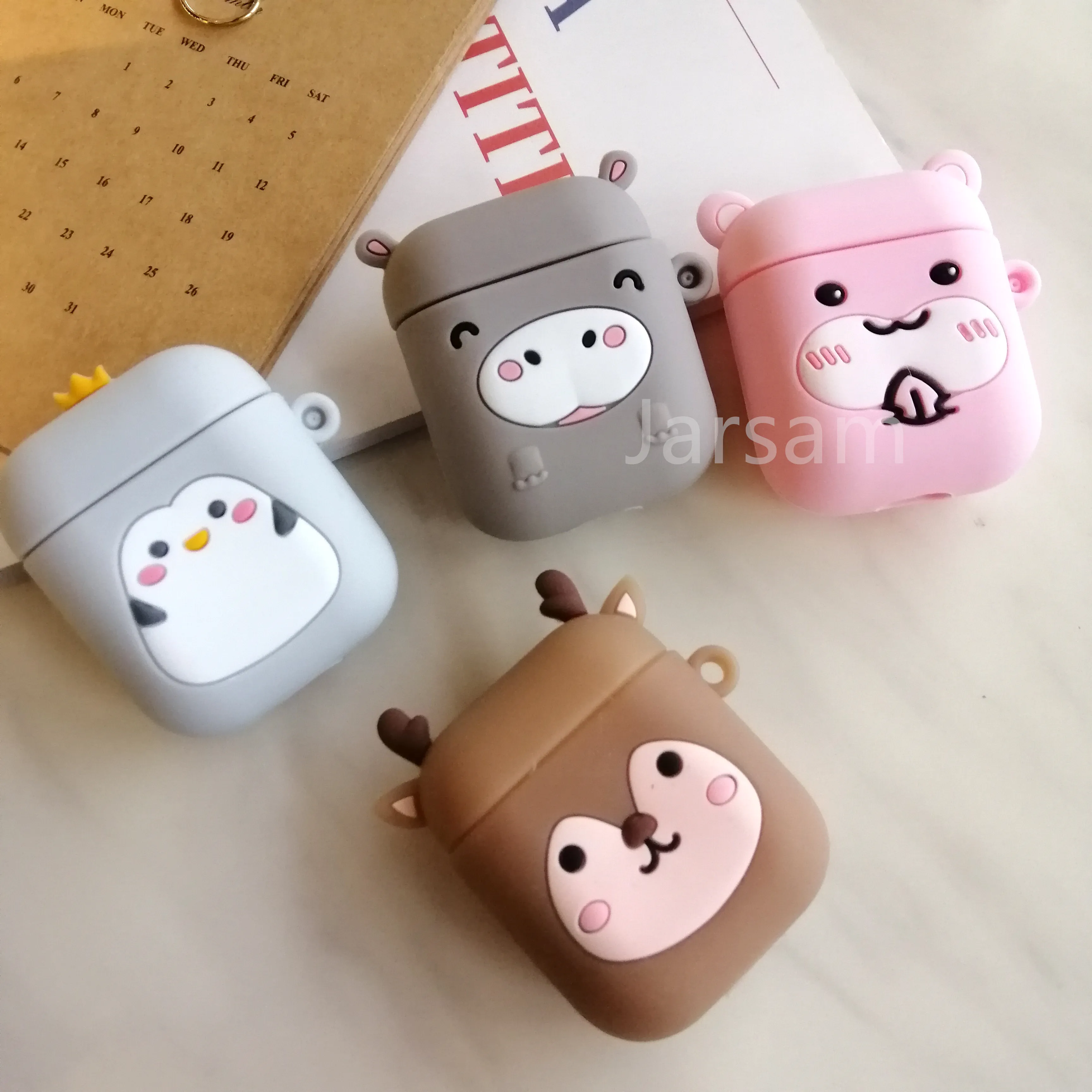 

Cartoon Cute Wireless Earphone Case For AirPods 2 Silicone Charging Headphones Case for Air pod cases Protective Cover