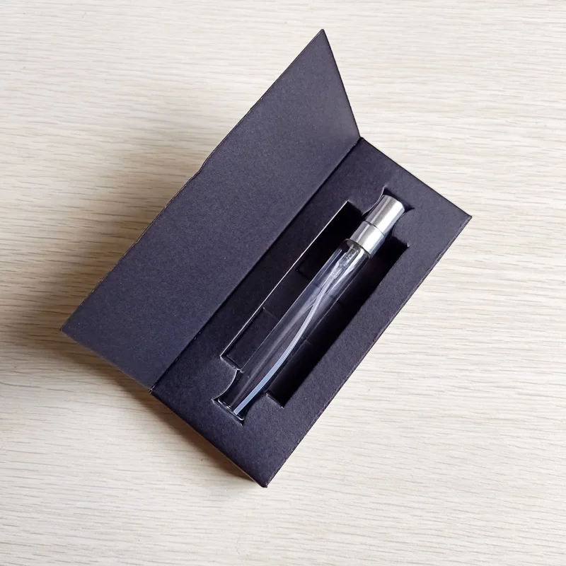 Black Box Silver 50 шт./партия, 10 мл, пустые флаконы для духов, Настраиваемые бумажные коробки с пустой распылитель для парфюмерии, упаковка для духов, индивидуальный логотип для подарка - Цвет: Black Box Silver