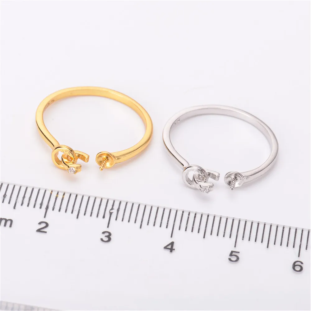 

DIY Pearl Rings Jewelry Making for 925 Silver Rings Settings Adjustable Opening Blank Base Classic Ring Mount Charm Gift Factory