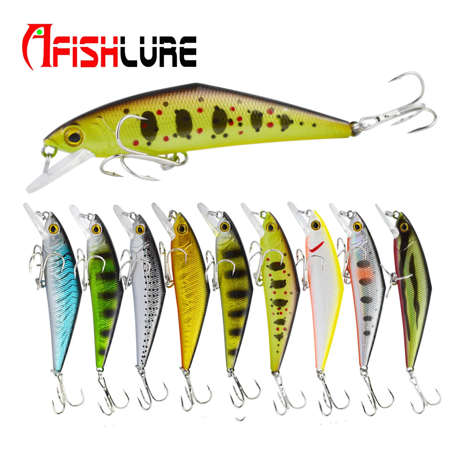 Afishlure жесткая Приманка Minnow 85 мм/15 г тонущие рыболовные наживки Trebke крючки