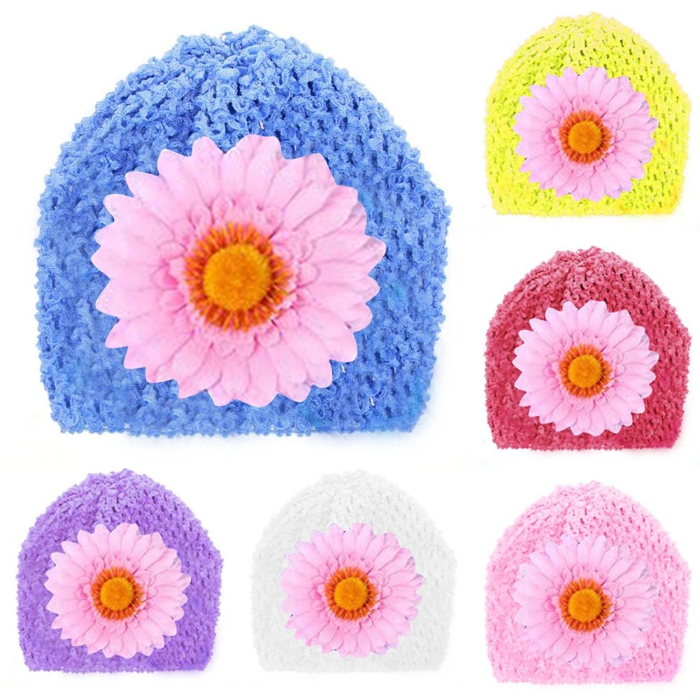 Детская Реалистичная ажурная вязаная крючком эластичная Шапка-тюрбан шапочка