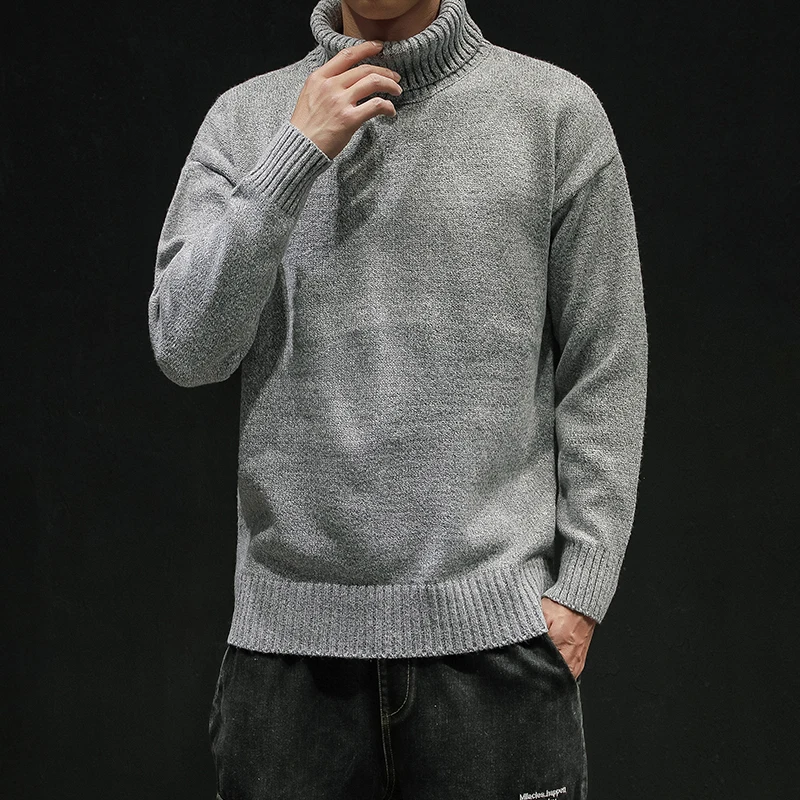 Свитера Осень/Зима мужская мода большой размер Водолазка пуловер мужской