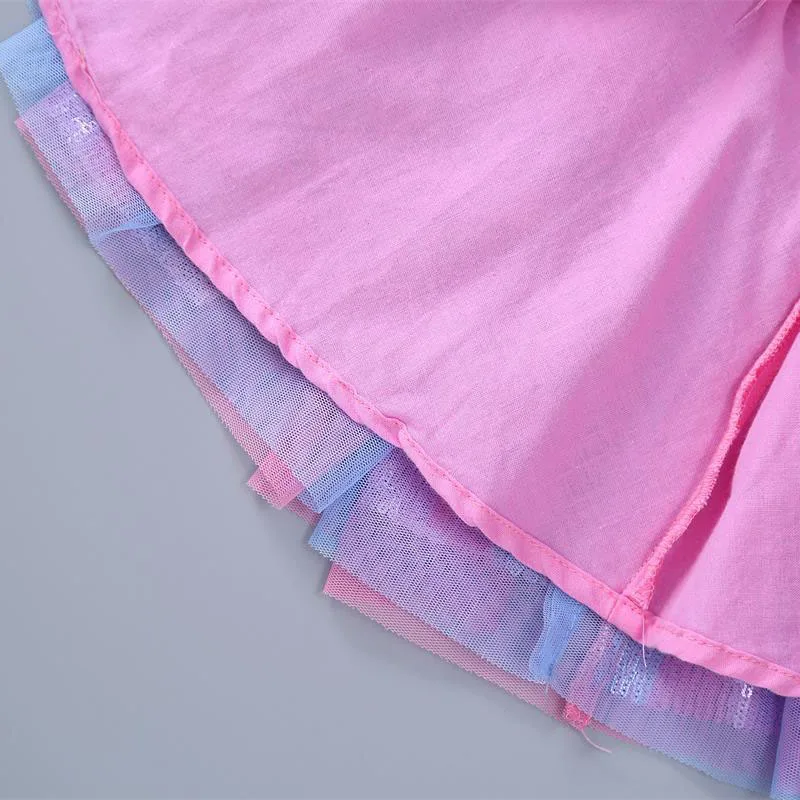 Юбки для девочек детская одежда радужная юбка с блестками милая сетчатая