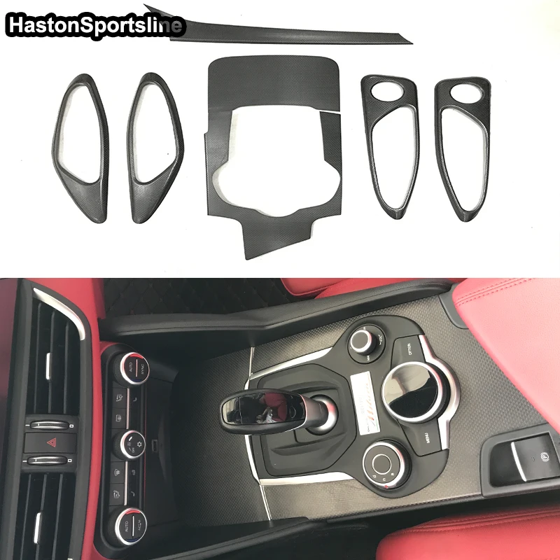 

For Alfa Romeo Giulia Carbon Fiber Car Glove Boxes Trim Interior Door Panels & Parts 2017UP LHD