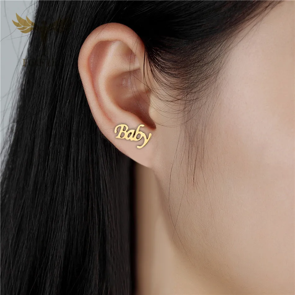 Cute Baby Earrings for Girls pendientes Stainless Steel Small Stud Set Jewelry Gold Black Kids Men Earring brincos | Украшения и