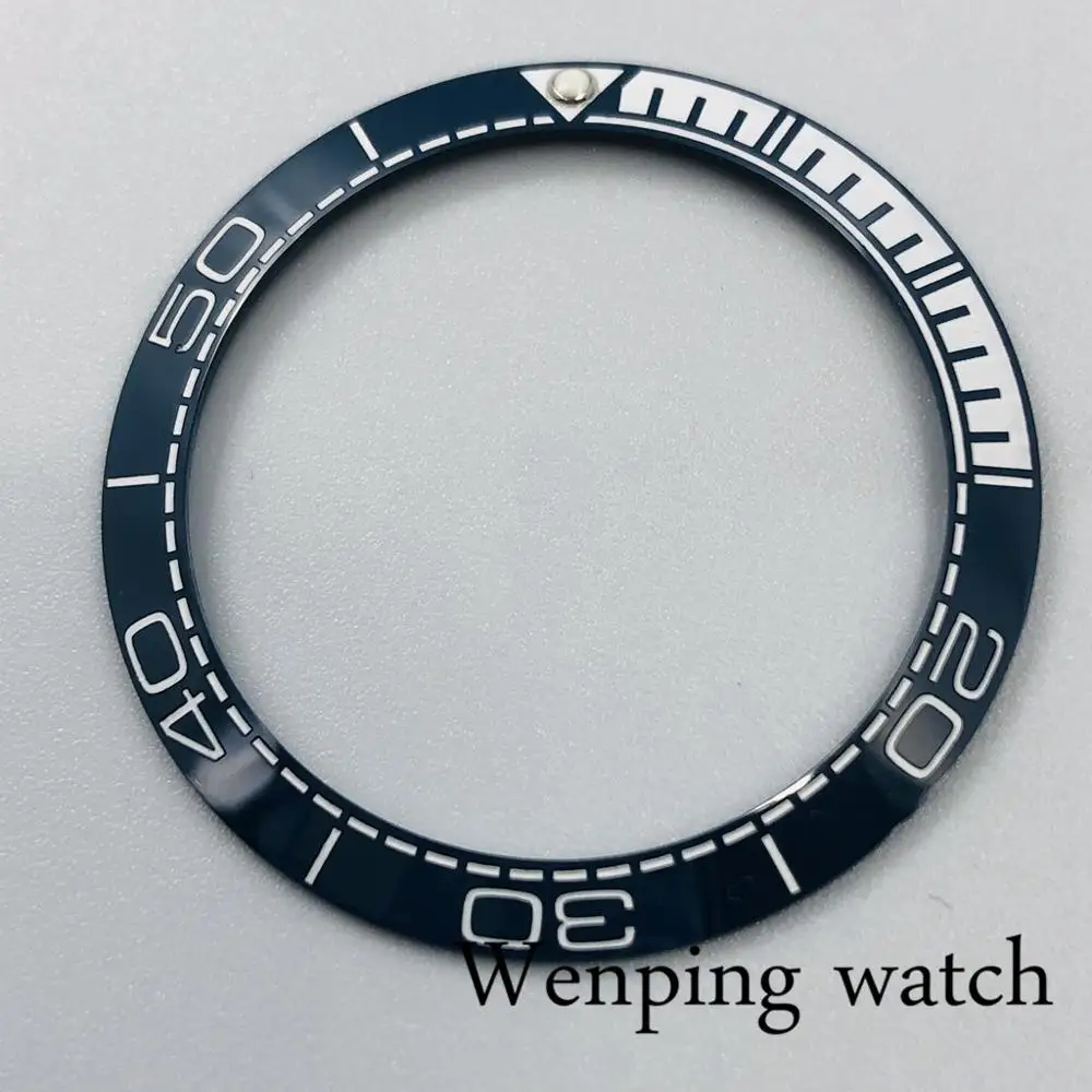 Высококачественные новые детали для часов 38 мм синий белый керамический корпус