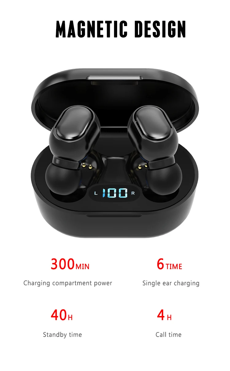 Беспроводные наушники A7S/E7S Bluetooth-совместимые с зарядным боксом спортивные