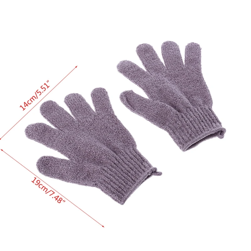 

2Pcs Shower Bath Gloves Exfoliating Loofah Body Scrubber Wash Skin Spa Massage