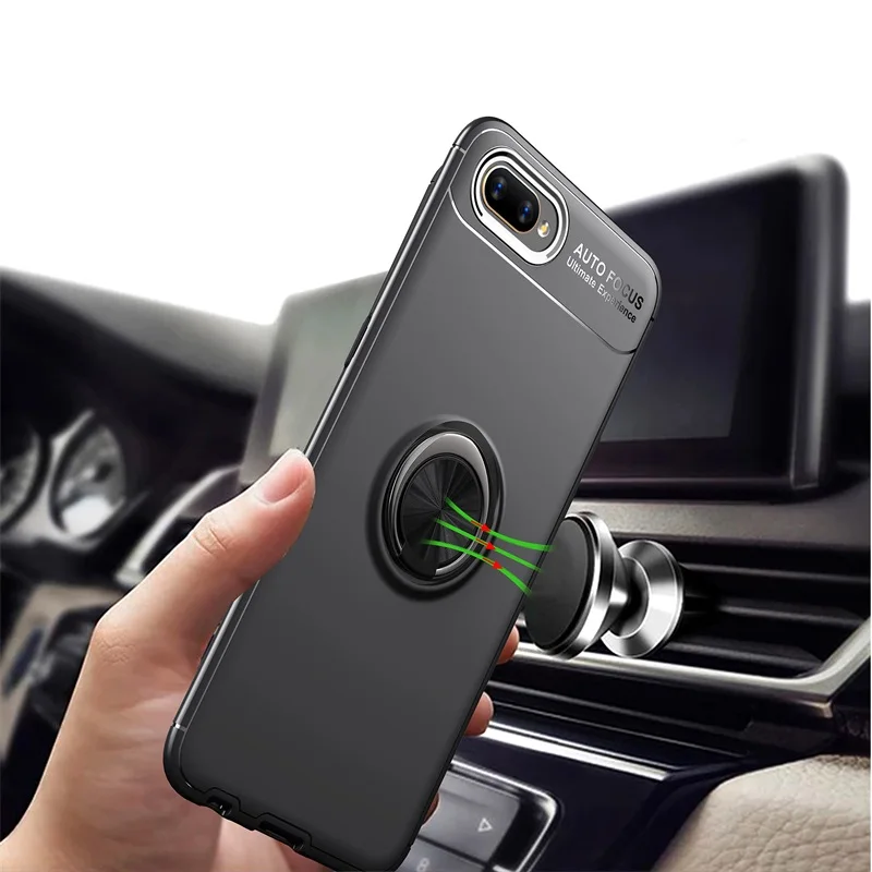Для OPPO A1k Realme C2 чехол Невидимый Кронштейн Крышка для OPPO Realme C2 A1k кольцо Пряжка мягкий силиконовый корпус Fundas Coque
