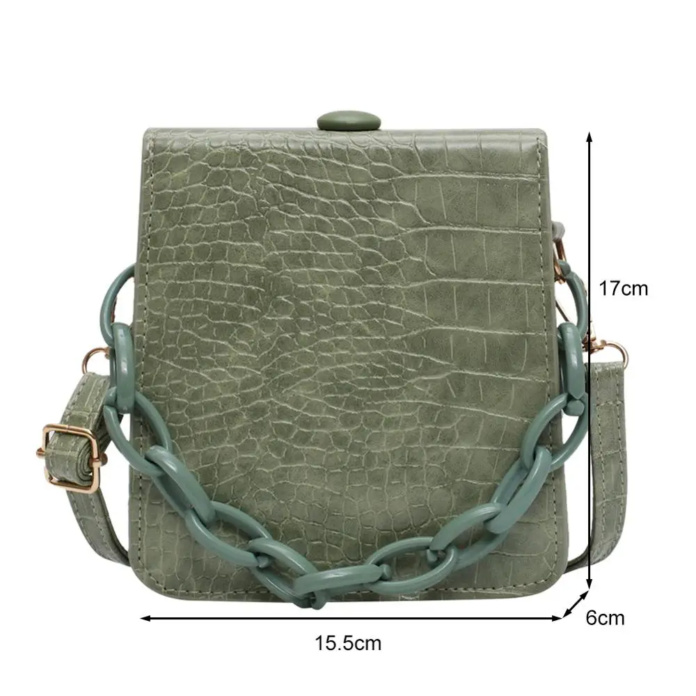 

Retro Shoulder Bags Women Fashion Stone Pattern Sling Bag PU Leather Female Casual Retro Solid Color Chain Totes Handbags