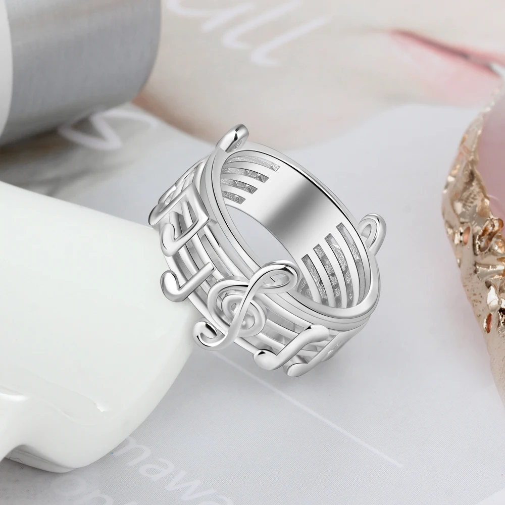 Женские серебряные кольца JewelOra с музыкальной нотой/ножкой ребенка/широкими