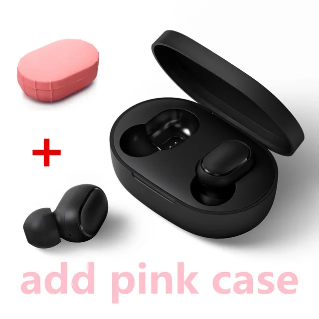 GB add Pink case Горячая Xiaomi Redmi AirDots Беспроводной Bluethooth наушники Язык Управление ушной Автоматическое Сопряжение Мини Гарнитуры Смарт Управление - Цвет: GB add Pink case