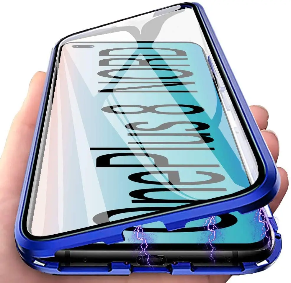 Магнитный чехол для Oneplus 8 Nord N10 N100 10 Pro 2 в 1 металлический бампер с двухсторонним