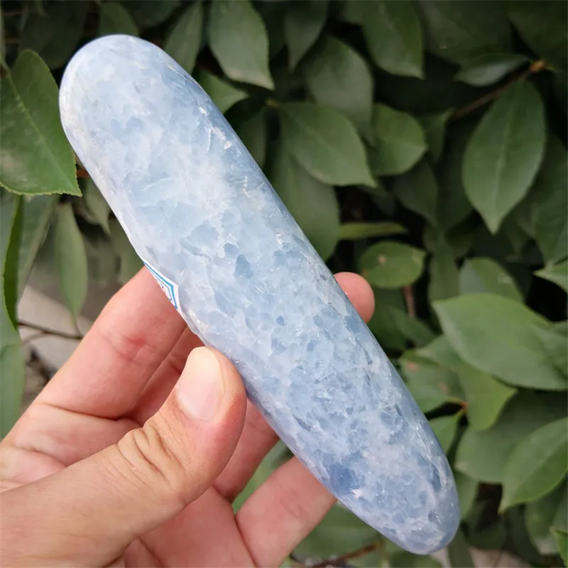 

Natural Quartz Beauty Celestite Crystal Massage Stick Home Use Woman