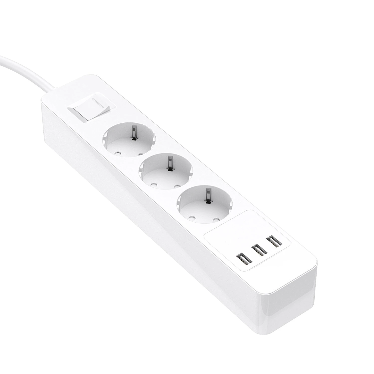 3 OUTLETS 3 USB Мощность полосы Стабилизатор напряжения 3/4/5 EU переменного тока розетки розетка с зарядка через usb Порты и разъёмы Защита от перенапряжения 1,5 м кабель-удлинитель - Цвет: 3 OUTLETS 3 USB