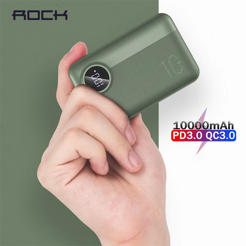 ROCK мини портативное зарядное устройство 10000 мАч 18 Вт Тип C PD QC 3 0 QI Беспроводное
