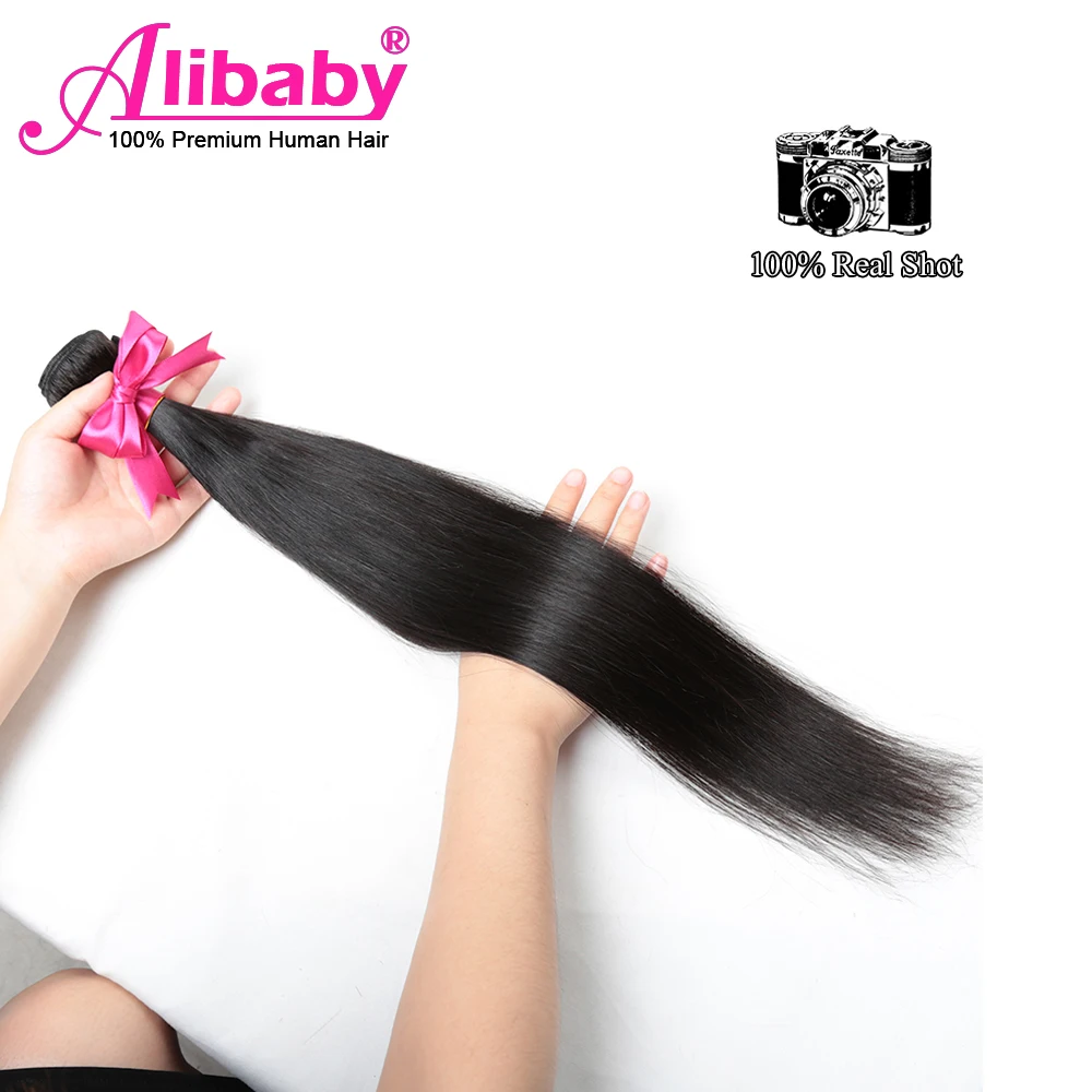 Alibaby Малазийские Волосы пряди прямые волосы можно купить 1/3/4 шт. Remy 100%