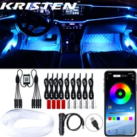 car led ambient light neon wire strip lights interior decor fiber optical decorative lamp 9 in 1 auto fiber optic strip kits