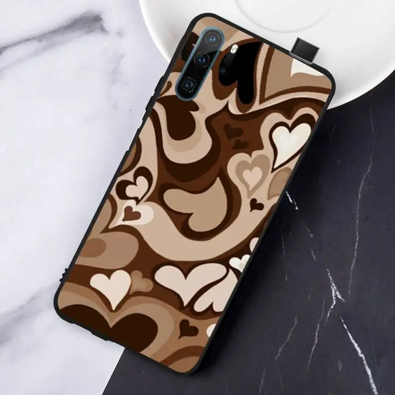 

Latte Love Coffee Heart pattern Phone Case For Huawei honor Mate P 10 20 30 40 Pro 10i 9 10 20 8 x Lite