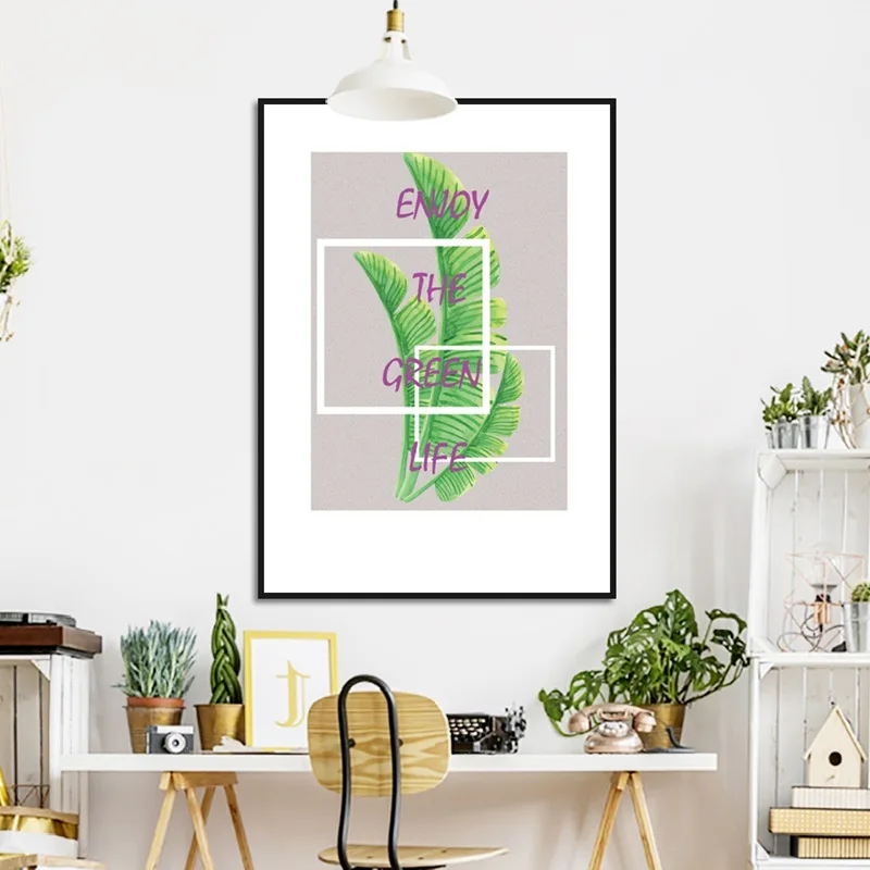 

Nordic Style Fashion Simple Green Plants Canvas Painting Posters And Prints Wall Pictures For Living Room Home Decoration