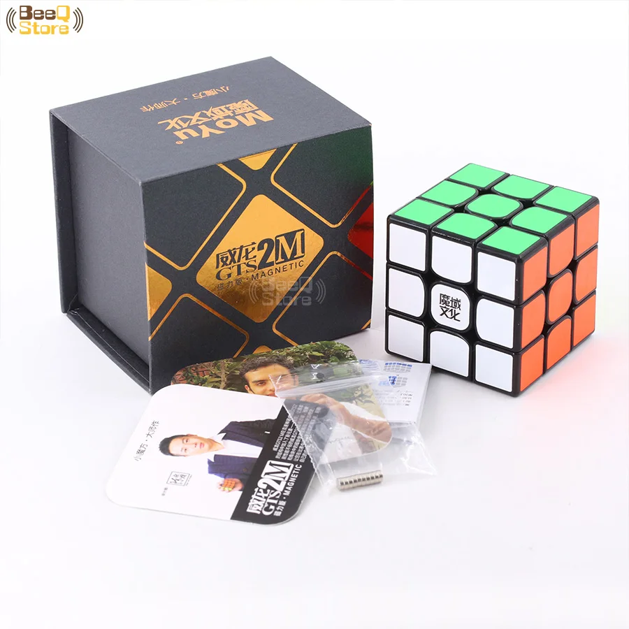 Магнитный магический куб 3x3x3 Moyu Weilong Gts2M черный пазл без наклеек Профессиональный
