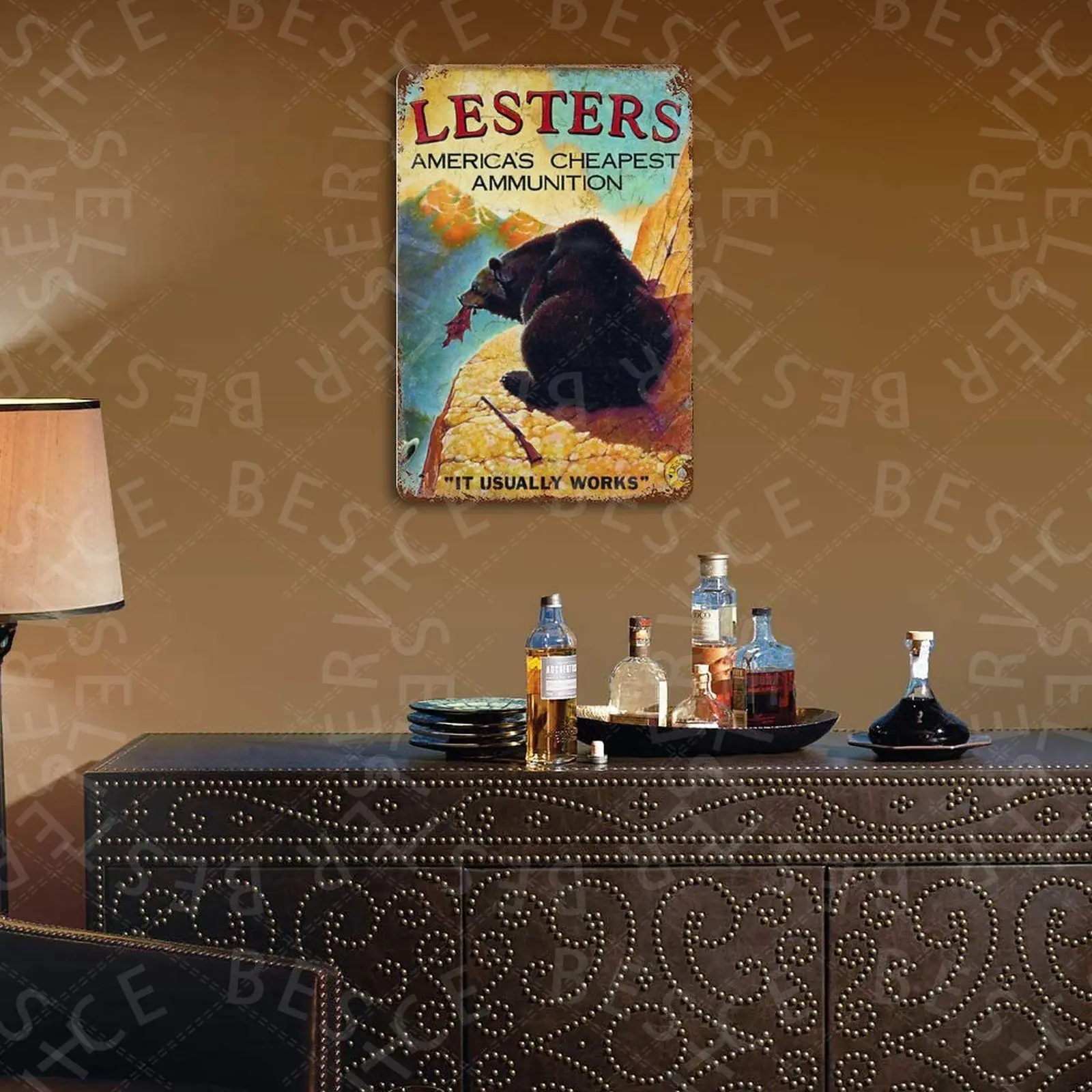 

Lesters Tin Sign Plaque Plate Wall Decor Casino Decorative Plates Metal Pub Metal Vintage For Bar Pub Club