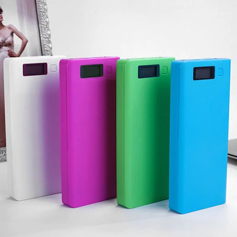 DIY 8x18650 Портативный Батарея Мощность банк Чехол Коробка ЖК дисплей Дисплей Dual USB